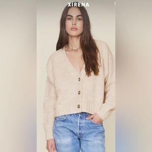 Gorgeous BNWT XIRENA Milli baby alpaca cardigan in Dune Marble Size M!!